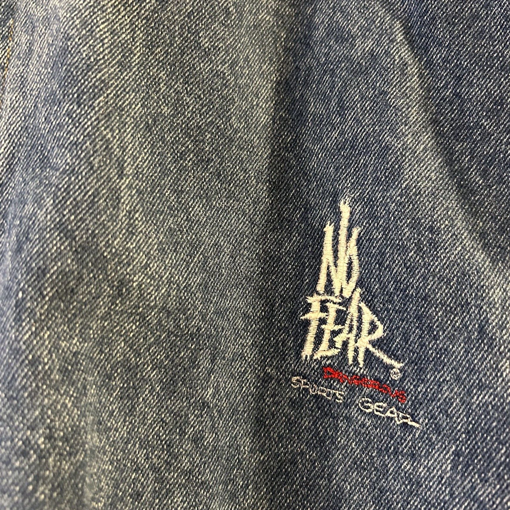 No Fear VINTAGE No Fear Denim Jacket 90s Bomber Mens L Blue Snap Button Regular Fit All Seasons Size US L / EU 52-54 / 3 - 4 Thumbnail