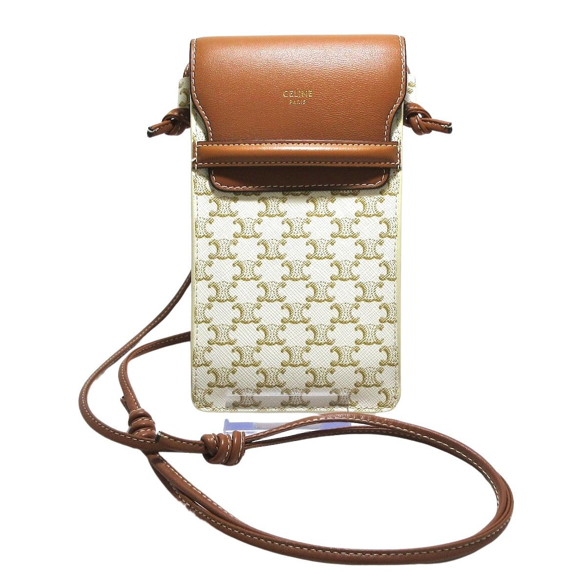 image of Celine Céline Triomphe Phone in White, Women's