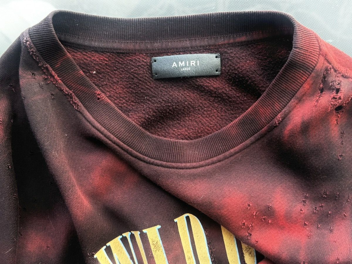 Amiri AMIRI Wild Ones Distressed Sweatshirt Red L Size US L / EU 52-54 / 3 - 8 Thumbnail