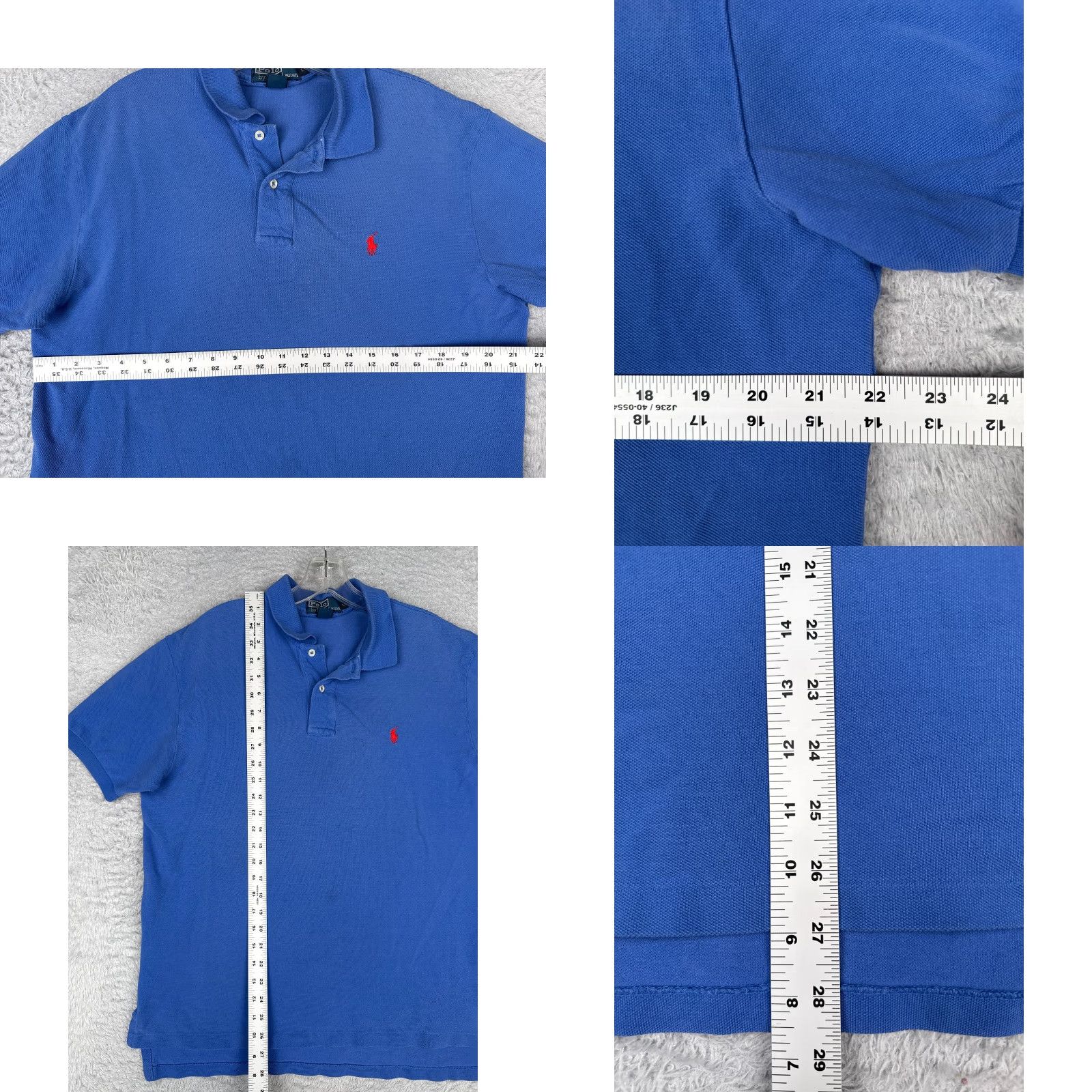 Ralph Lauren VINTAGE Ralph Lauren Shirt Men L Blue Polo 100% Cotton Short Sleeve Size US L / EU 52-54 / 3 - 8 Thumbnail