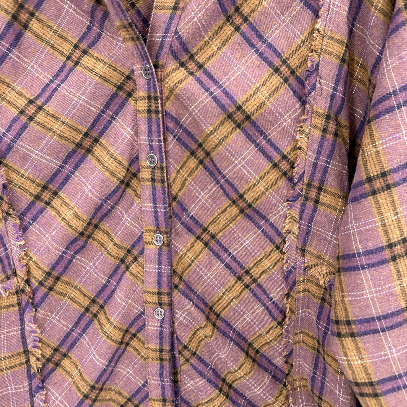 Vintage Heyson Flannel Shirt Womens Large Purple Plaid Button-Up Long Sleeve Dolman Business Casual Size L / US 10 / IT 46 - 6 Thumbnail