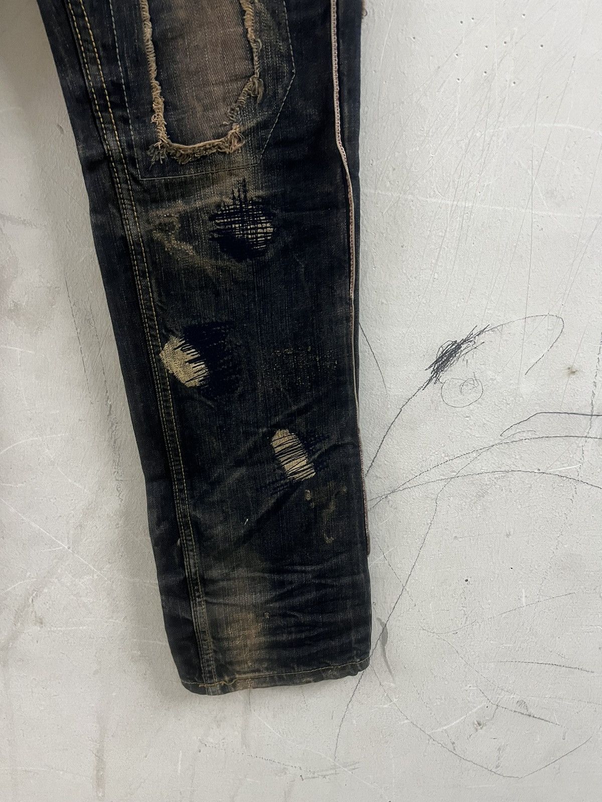 Hysteric Glamour VINTAGE Y2K INSPIRED KAPITAL PATCHWORK DENIM PANT Size US 28 / EU 44 - 9 Thumbnail