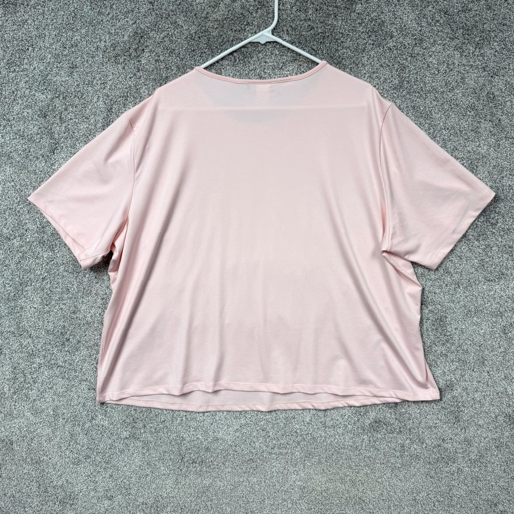 Vintage VINTAGE Jessica Holbrook T-Shirt 3X Plus Pink Solid Short Sleeve Round Neck Casual Basic Top Womens Size XXL / US 16-18 / IT 52-54 - 6 Thumbnail