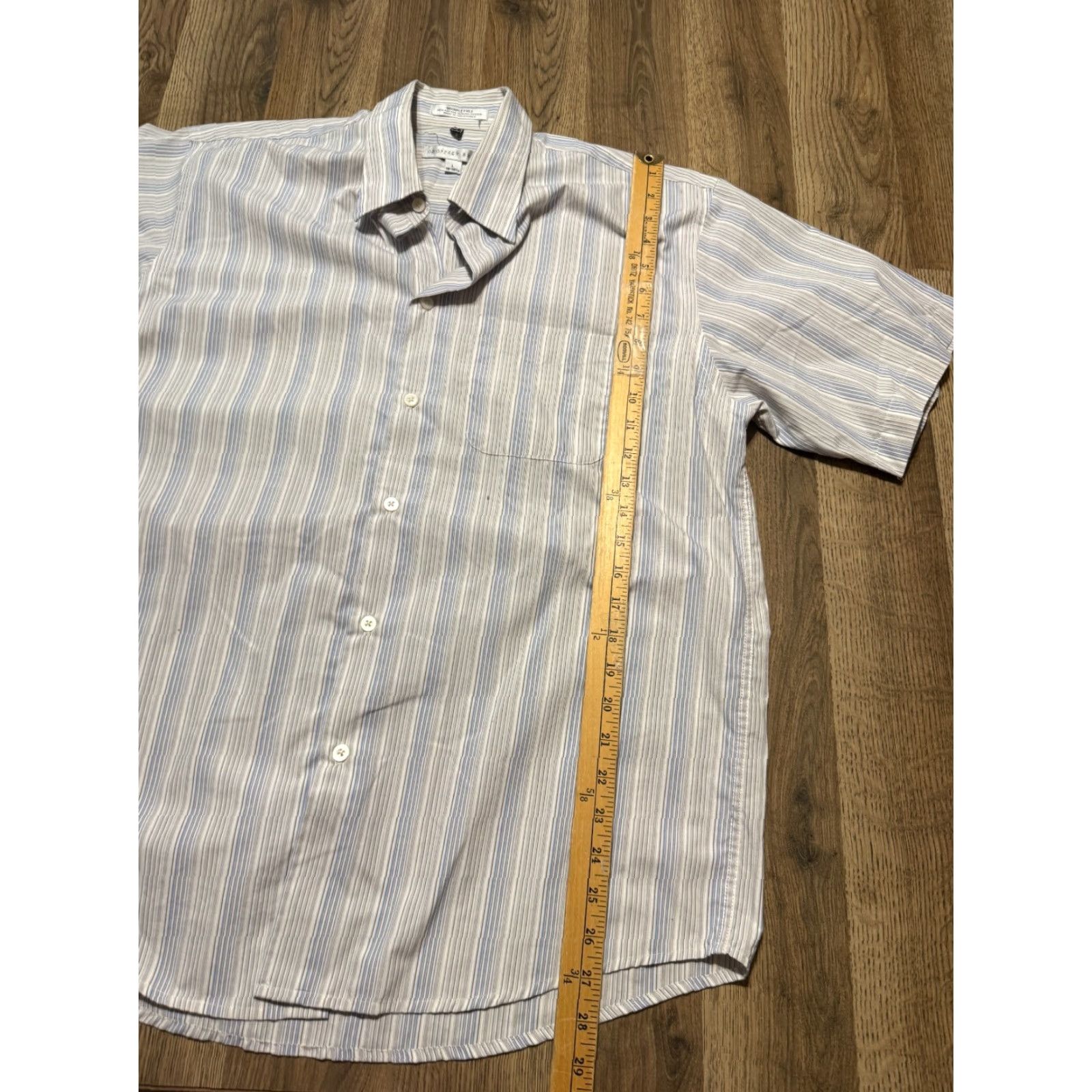 Geoffrey Beene Geoffrey Beene Shirt Men's Large 16-16.5 Blue Stripe Button Up Shirt Size US L / EU 52-54 / 3 - 7 Thumbnail
