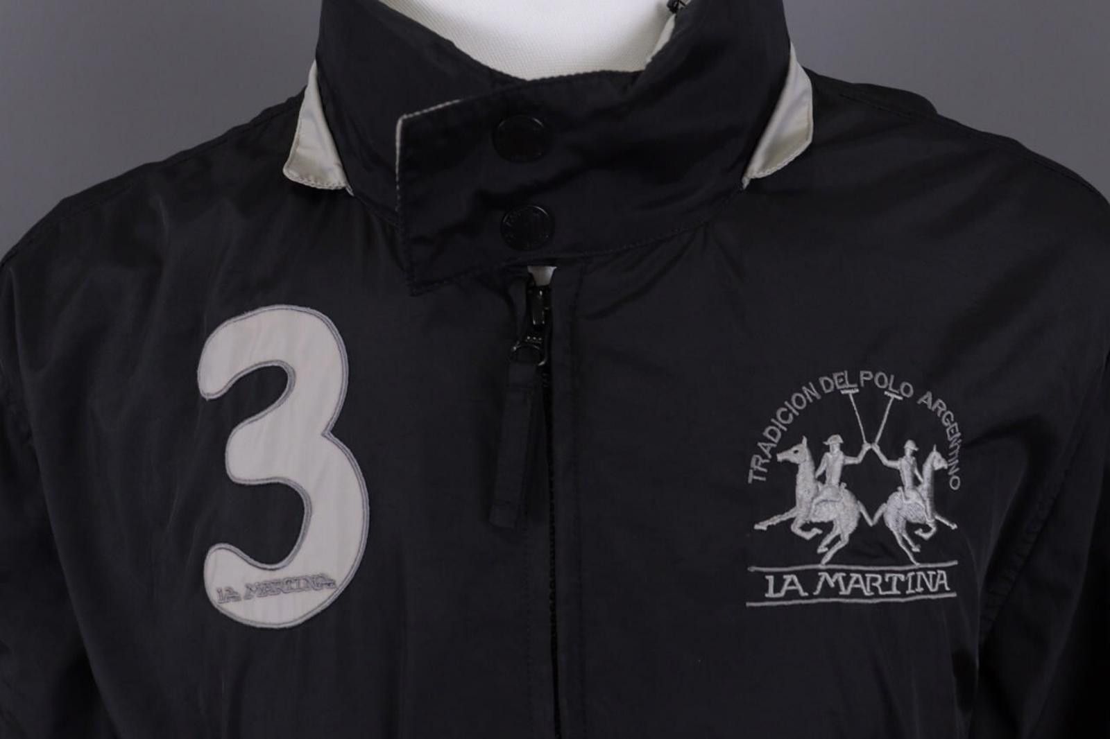 La Martina La Martina Argentina Black #3 Nylon Full Zip Bomber Jacket Size M / US 6-8 / IT 42-44 - 6 Thumbnail