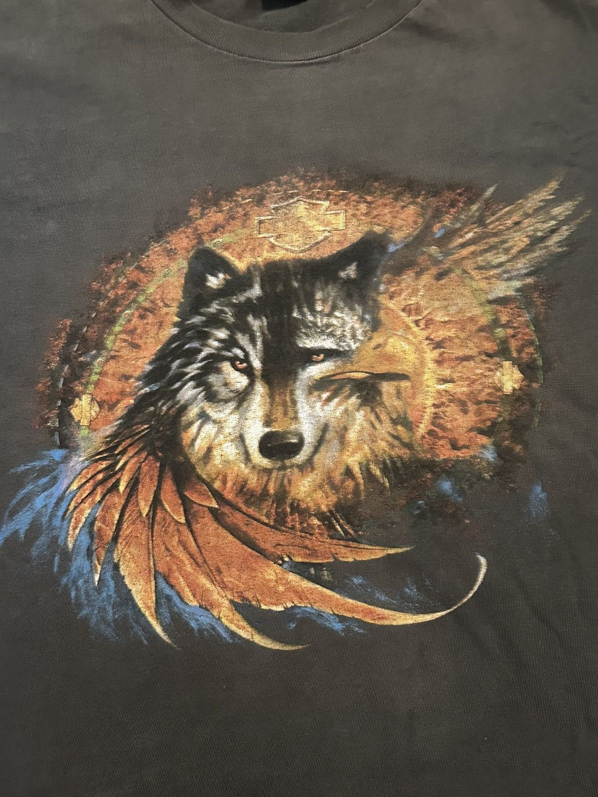 Harley Davidson Rare Faded 2001 Harley Davidson Wolf T Shirt -Wisconsin Size US XXL / EU 58 / 5 - 3 Thumbnail