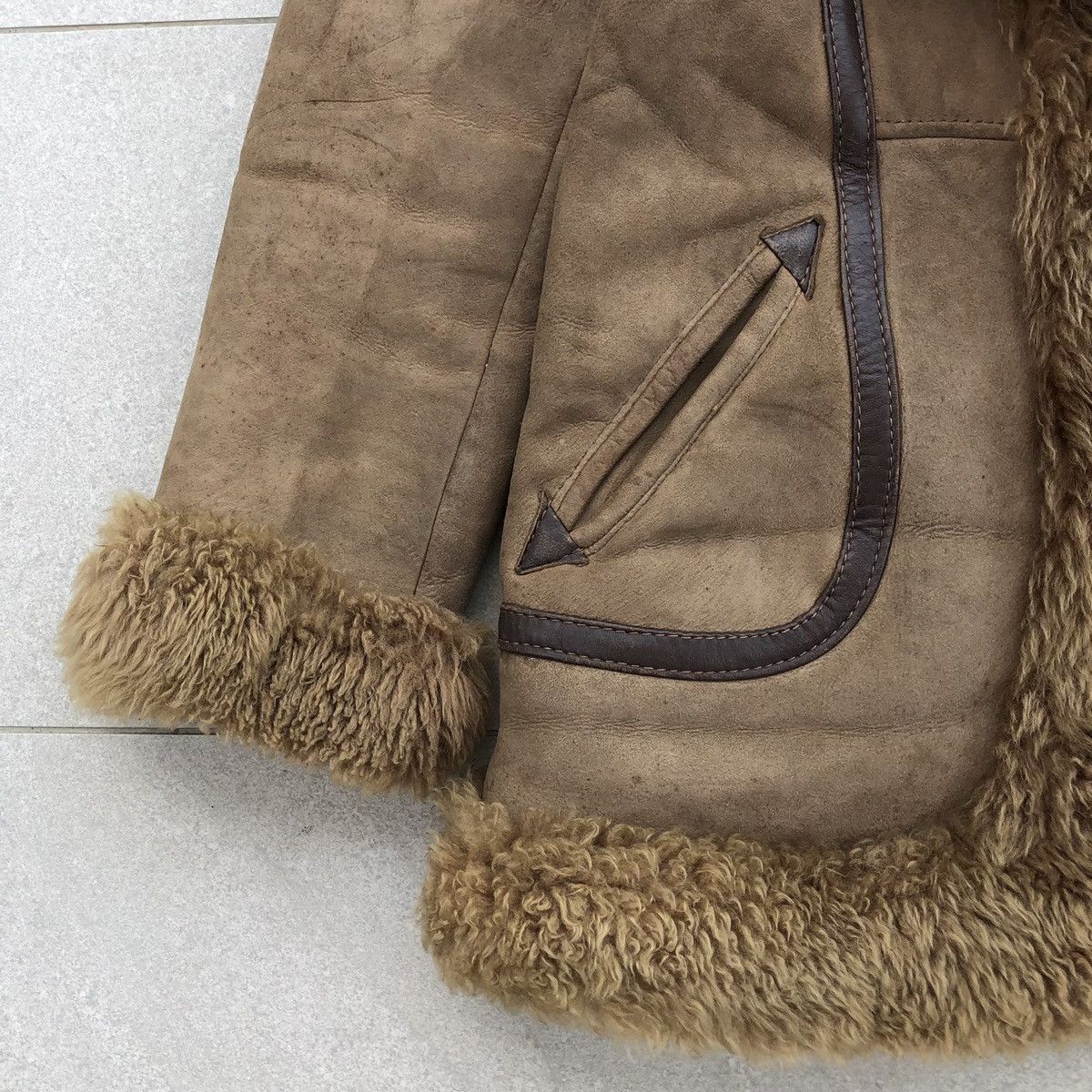 Japanese Brand Vintage Real Leather Sheepskin Fur Coat Made in Spain Size M / US 6-8 / IT 42-44 - 4 Thumbnail