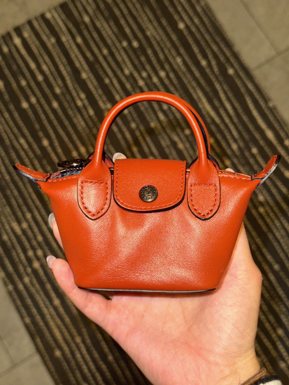 Longchamp LONGCHAMP Nano Mini Le Pliage Cuir Leather Top Handle Size ONE SIZE - 1 Thumbnail