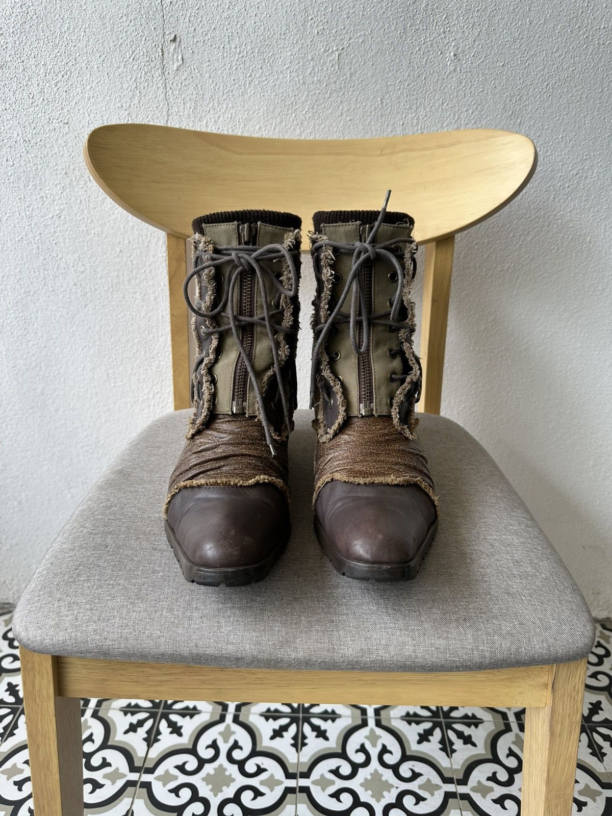 BUFFALO BOBS 2009 Buffalo Bobs double layered leather combat boots Size US 9.5 / EU 42-43 - 17 Thumbnail