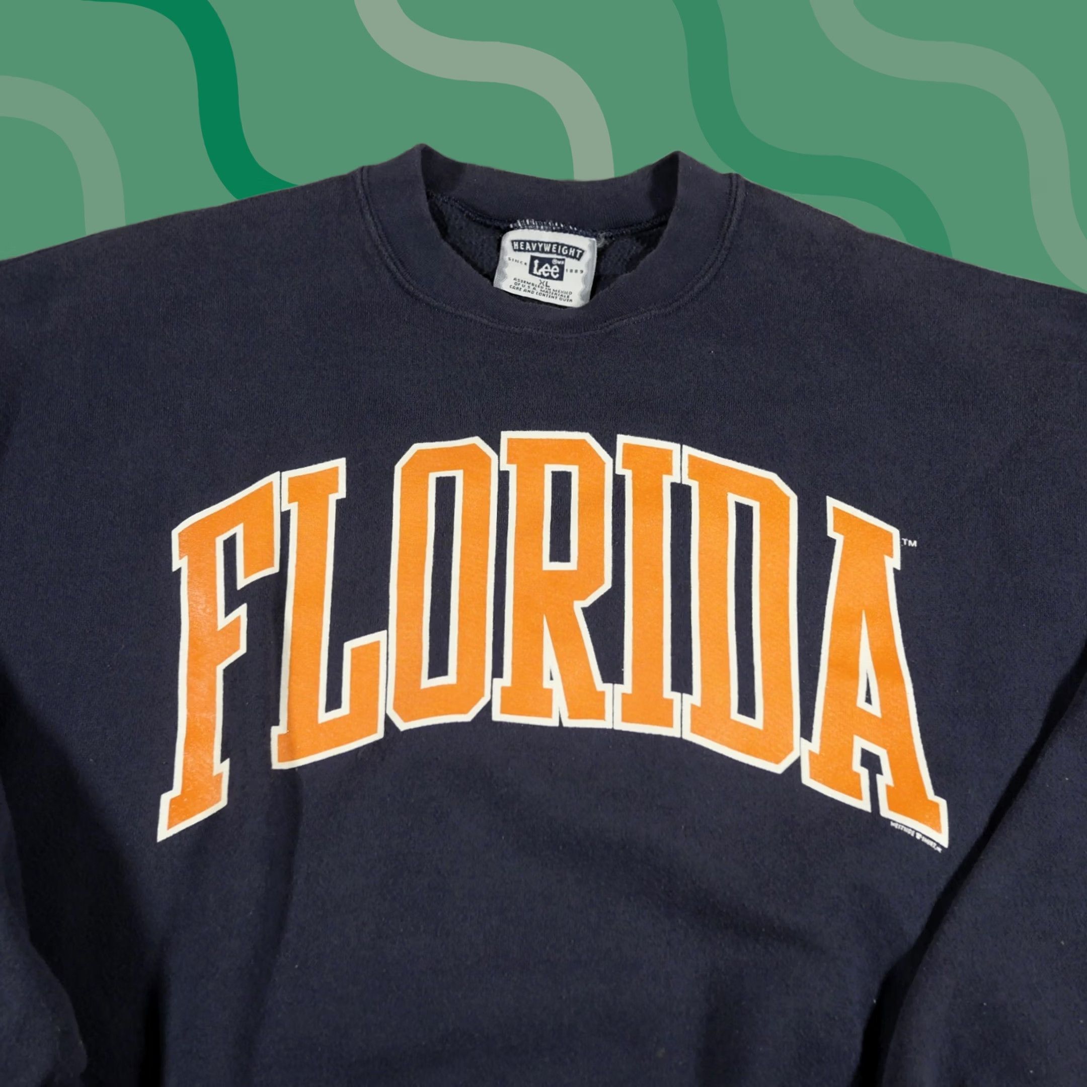 Lee VINTAGE Lee Sweatshirt Mens XL Crew Neck Blue Orange University Spell Out Size US XL / EU 56 / 4 - 1 Thumbnail