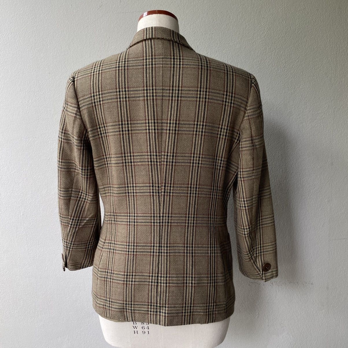 Burberry Burberrys Brown Plaid Double-Breasted Blazer Size L / US 10 / IT 46 - 23 Thumbnail