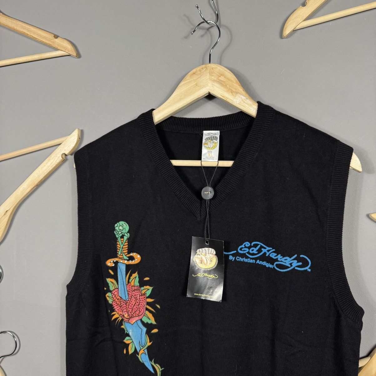 Ed Hardy Ed Hardy by Christian Audigier Cotton Vest Size US XL / EU 56 / 4 - 3 Thumbnail
