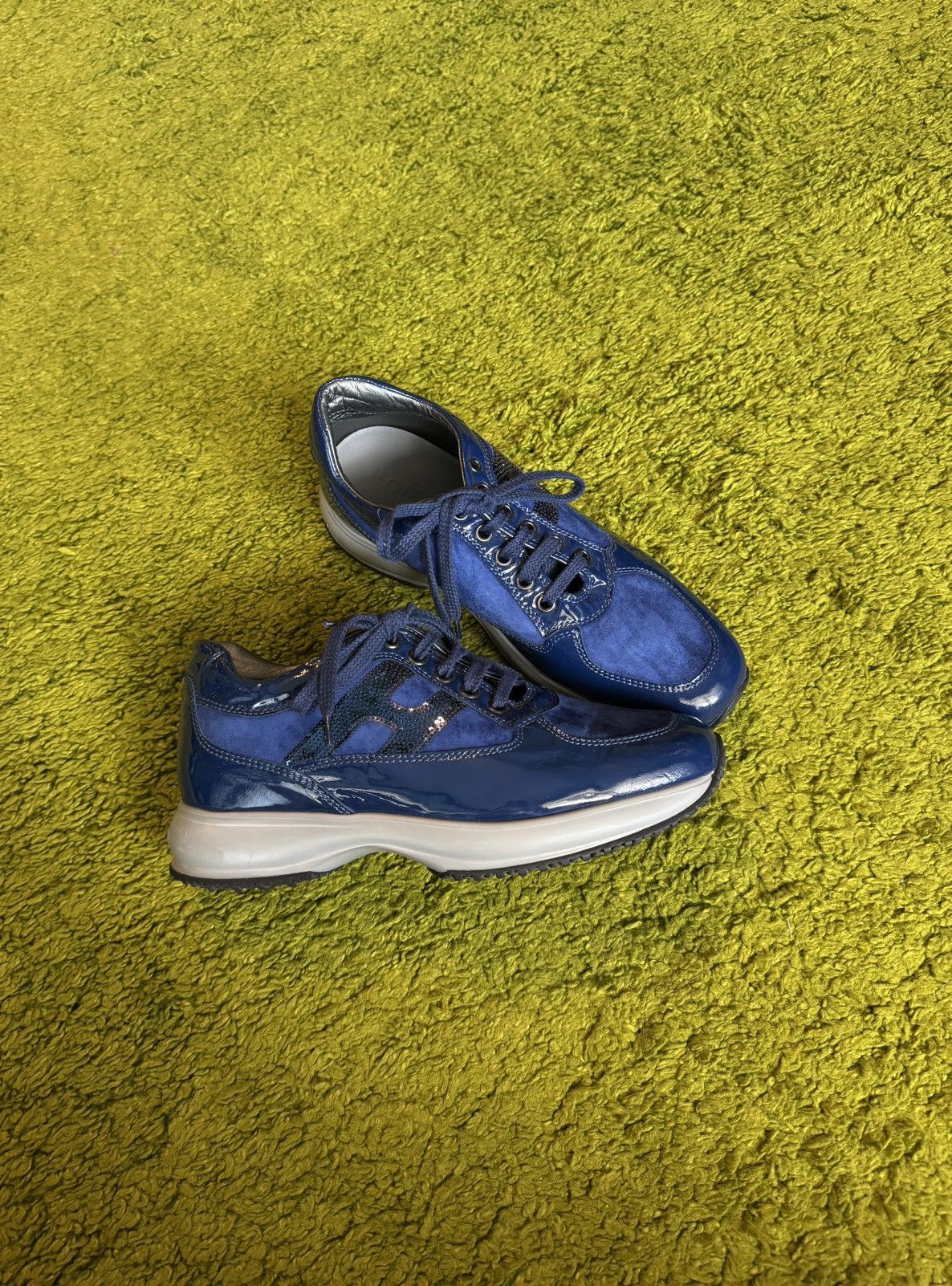 Hogan Hogan Interactive patent leather + suede sneakers Size US 7 / IT 37 - 1 Thumbnail