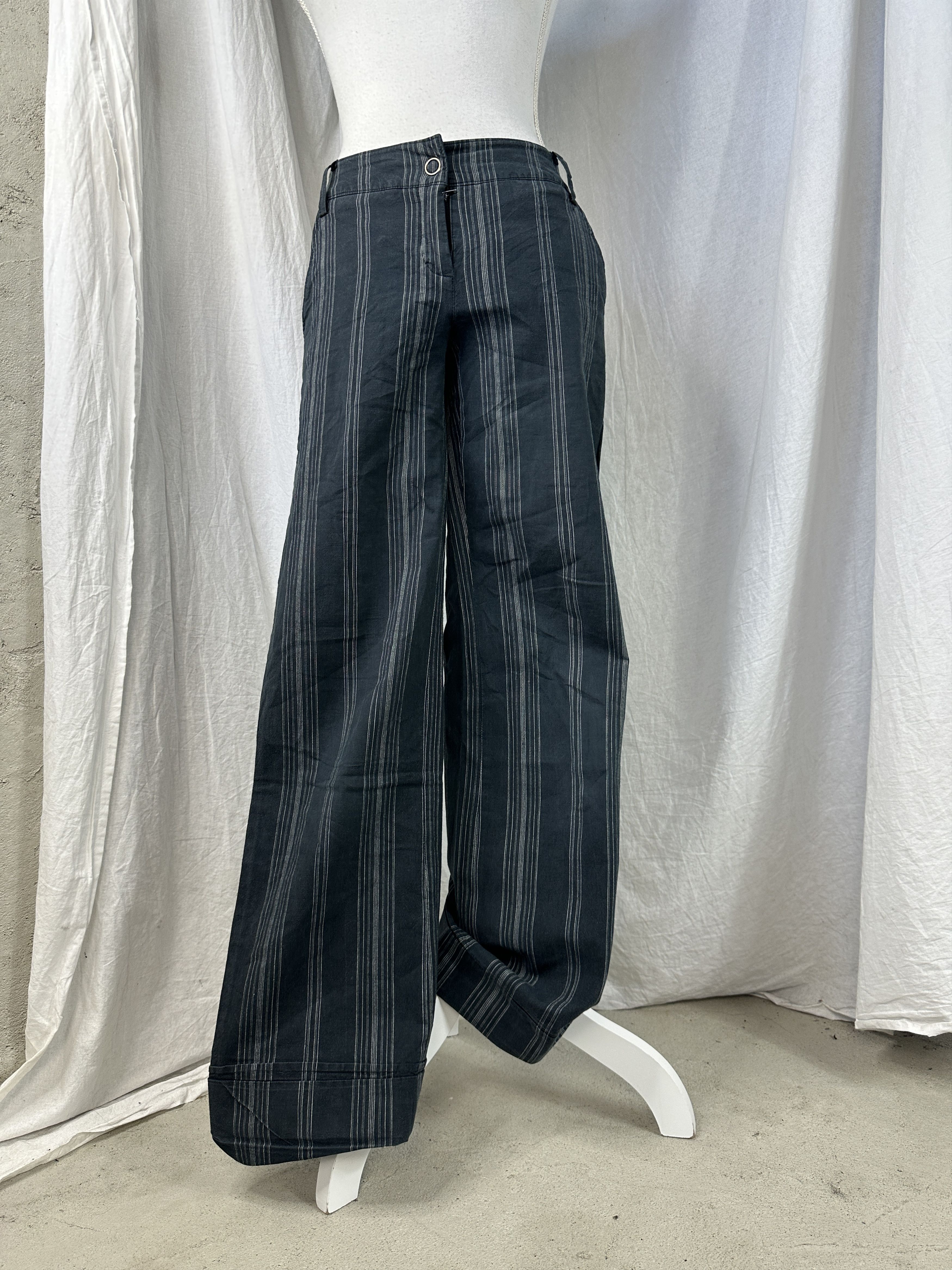 Vintage Vintage Stripped Streetwear Wide Leg Jeans 00s Size US 34 / EU 50 - 1 Thumbnail