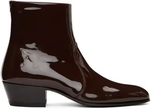 Saint Laurent Paris o1y0325 Ankle Boots in Chocolate Brown Size US 6 / EU 39 - 2 Thumbnail
