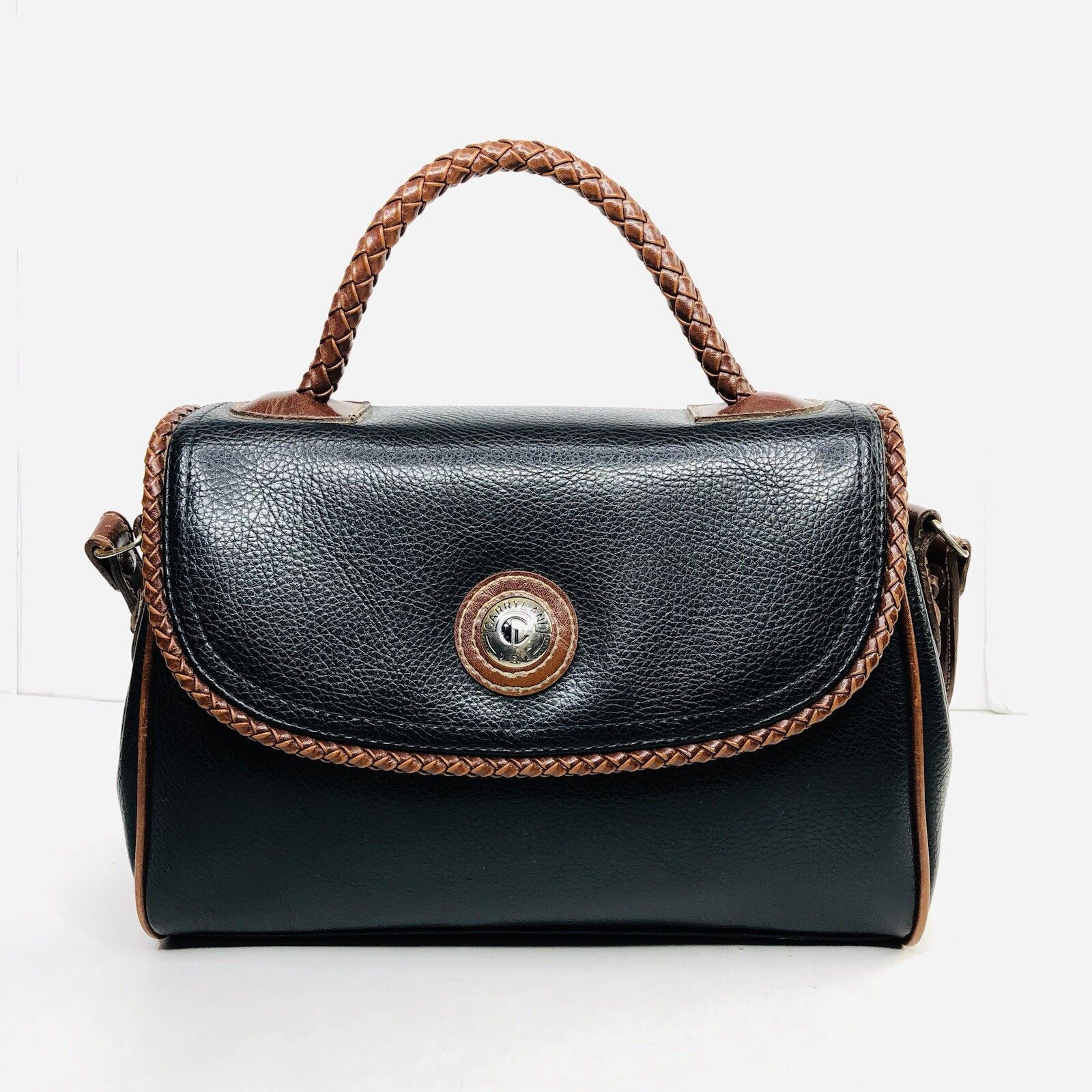 Other Vtg Carryland USA Leather Purse Black Brown Shoulder Bag Size ONE SIZE - 2 Thumbnail