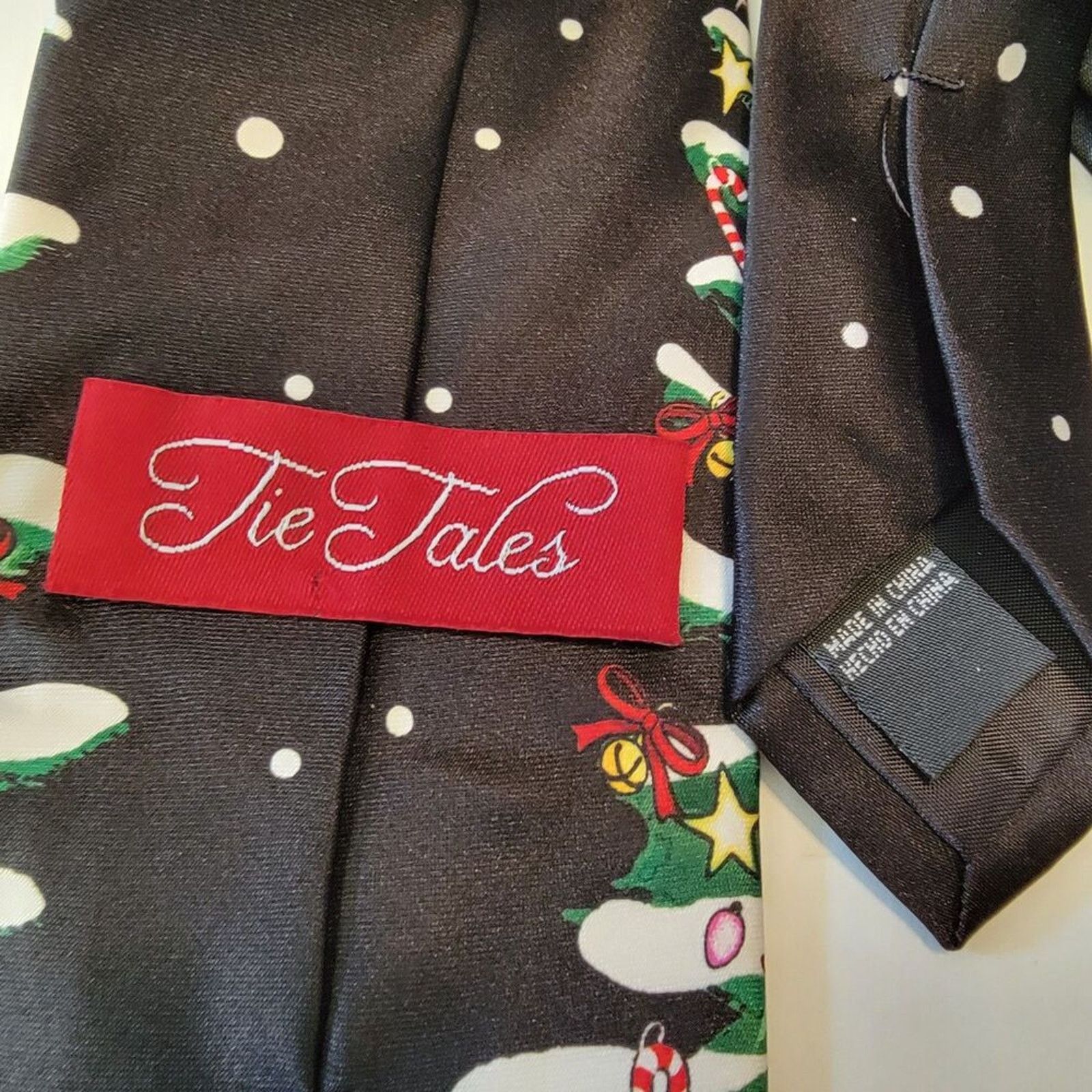 Other Tie Tales Christmas Tree Black Tie White Dots Size ONE SIZE - 4 Thumbnail