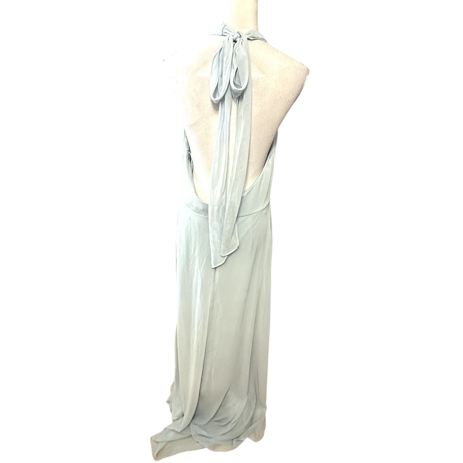 After Six After Six Maxi Dress Halter Backless High Neck Blue 14 NWOT Size XL / US 12-14 / IT 48-50 - 6 Thumbnail