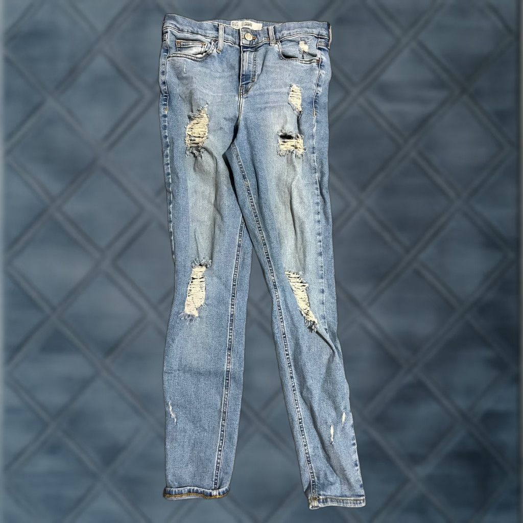 Topshop Topshop Jeans Moto 28 Mid Rise Skinny Medium Blue Denim Casual Women Adult Regular 5-Pocket Design Button Closure Machine Washable Cotton Blend Size 28" / US 6 / IT 42 - 1 Thumbnail