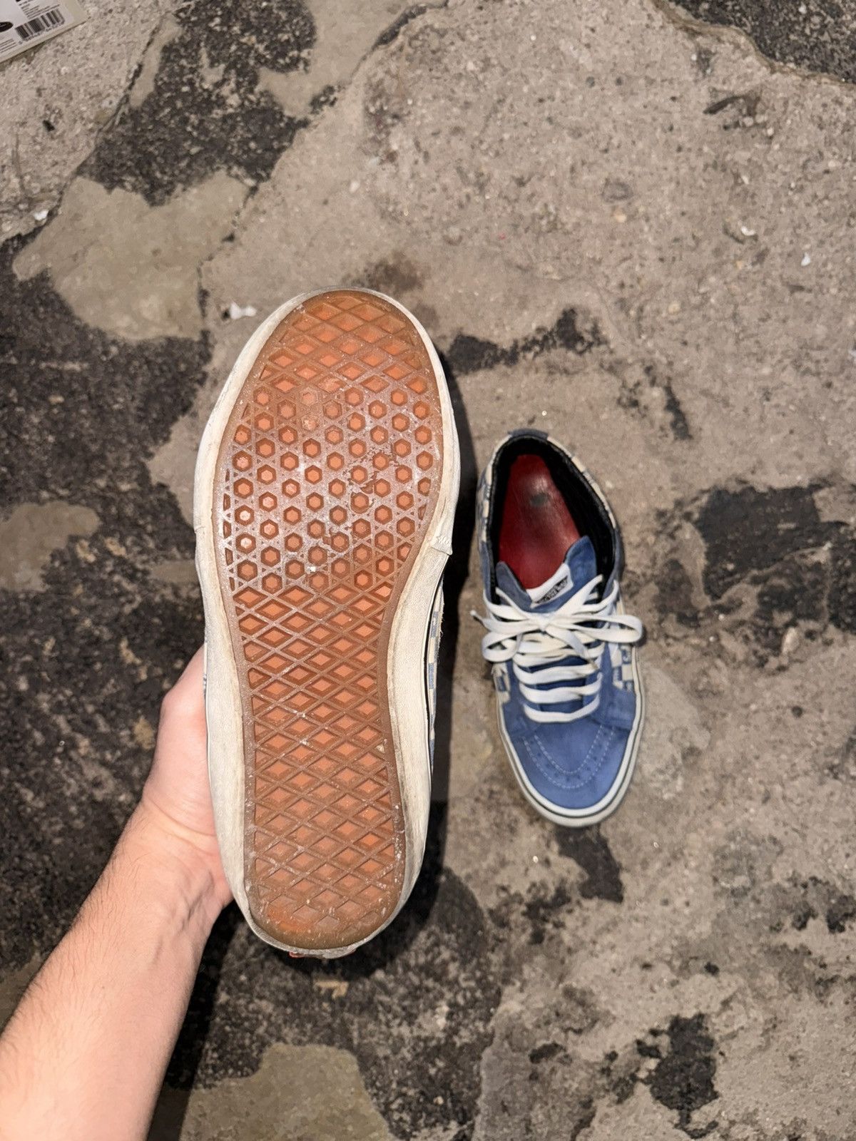 Supreme × Vans Supreme Vans Sk8-Hi Checkers Blue Size US 9 / EU 42 - 4 Thumbnail