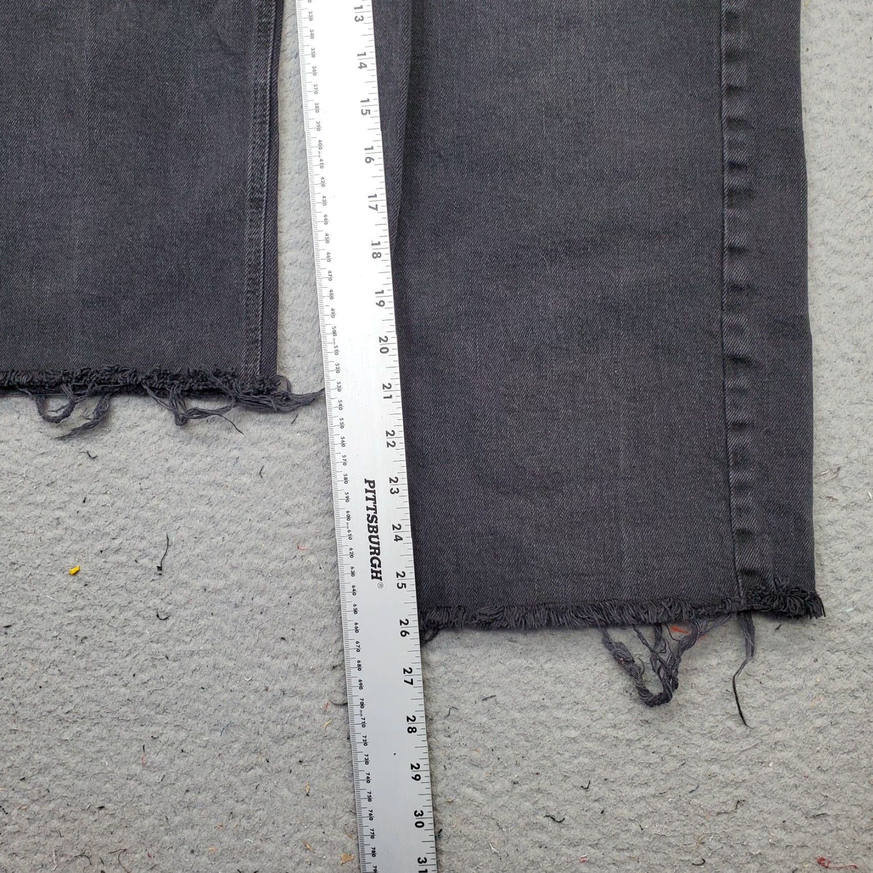 Old Navy Old Navy Jeans Womens 0 Black Denim Stretch Raw Hem Extra High Rise Wide Leg Jeans Size 25" / US 0 / IT 36 - 4 Thumbnail