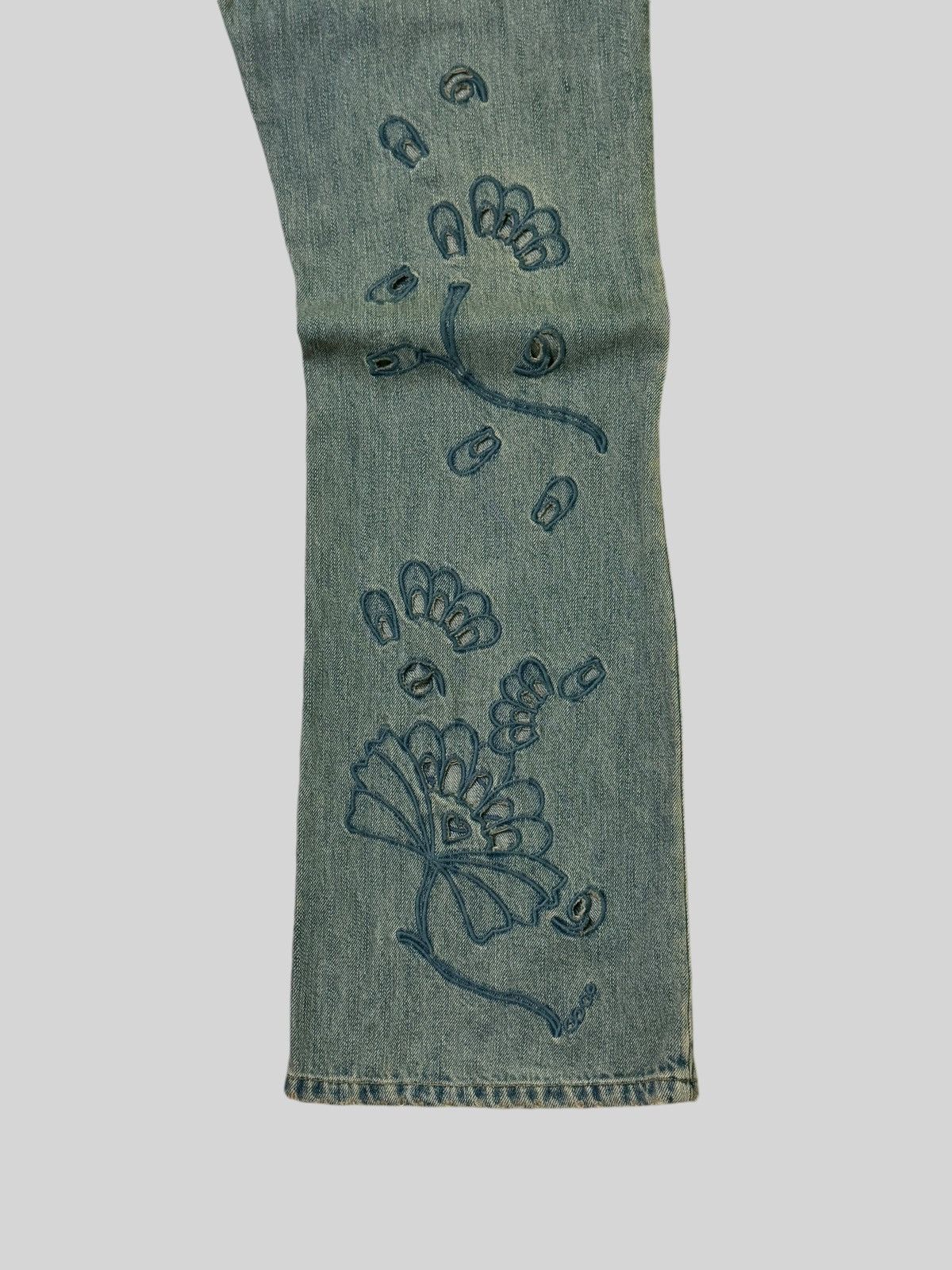 Hysteric Glamour × Japanese Brand Flared Distressed BUFFALO JEANS Trashed Embroidery Denim Size US 34 / EU 50 - 14 Thumbnail