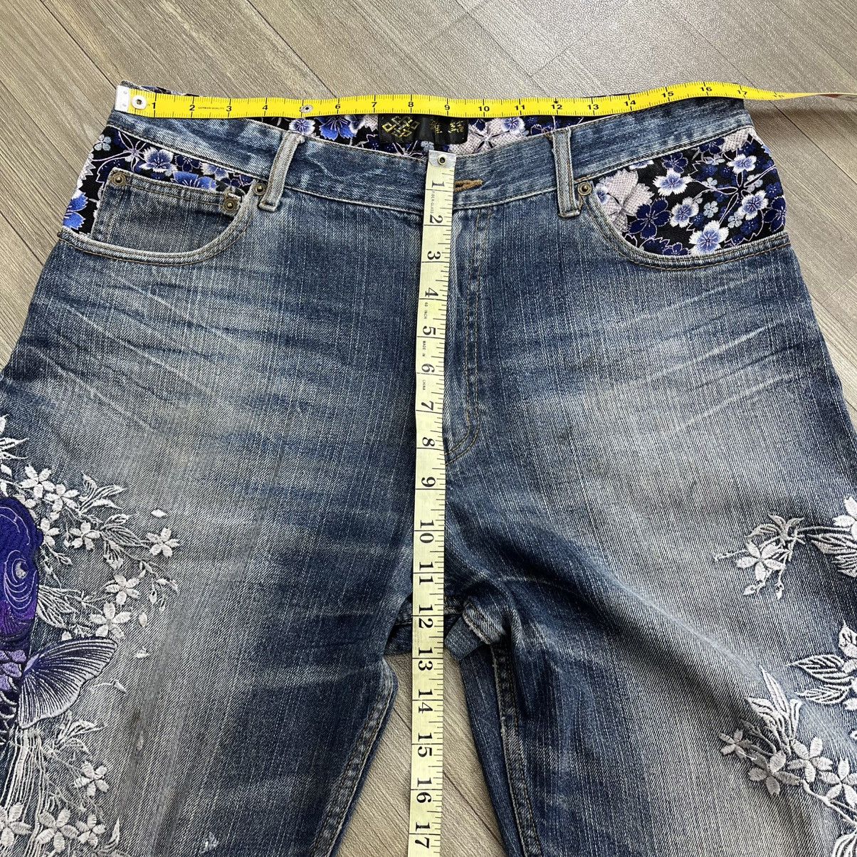 Karakuri Tamashii Y2K Karakuri Tamashii Koi Flowers Embroidered Ed kardy Jeans Size US 30 / EU 46 - 21 Thumbnail