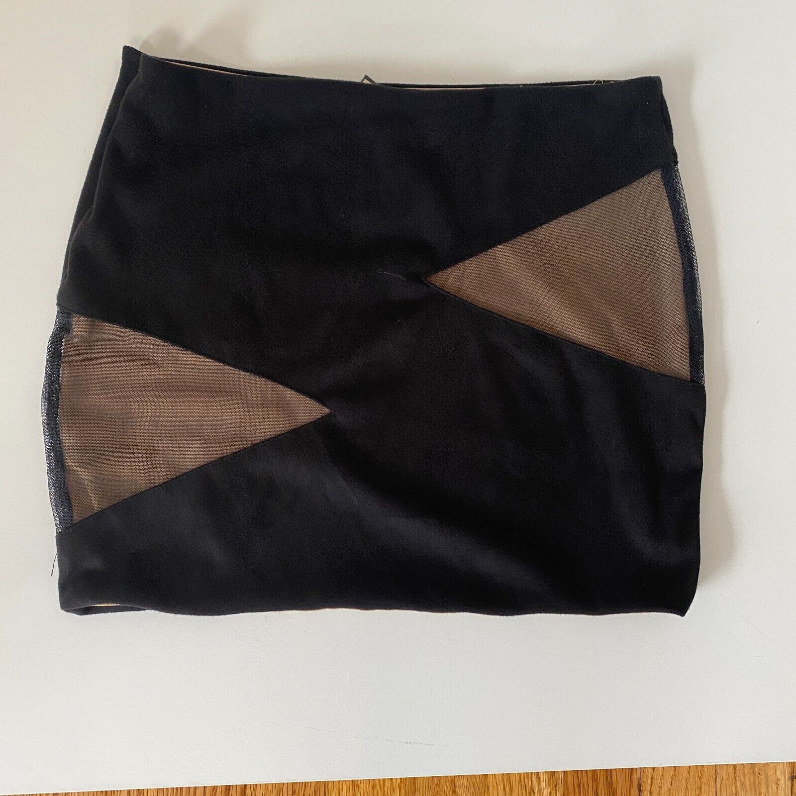 REVOLVE NWT Revolve Donna Mizani Black Suede Mesh Tan Lined Mini SM Size 27" / US 4 / IT 40 - 4 Thumbnail