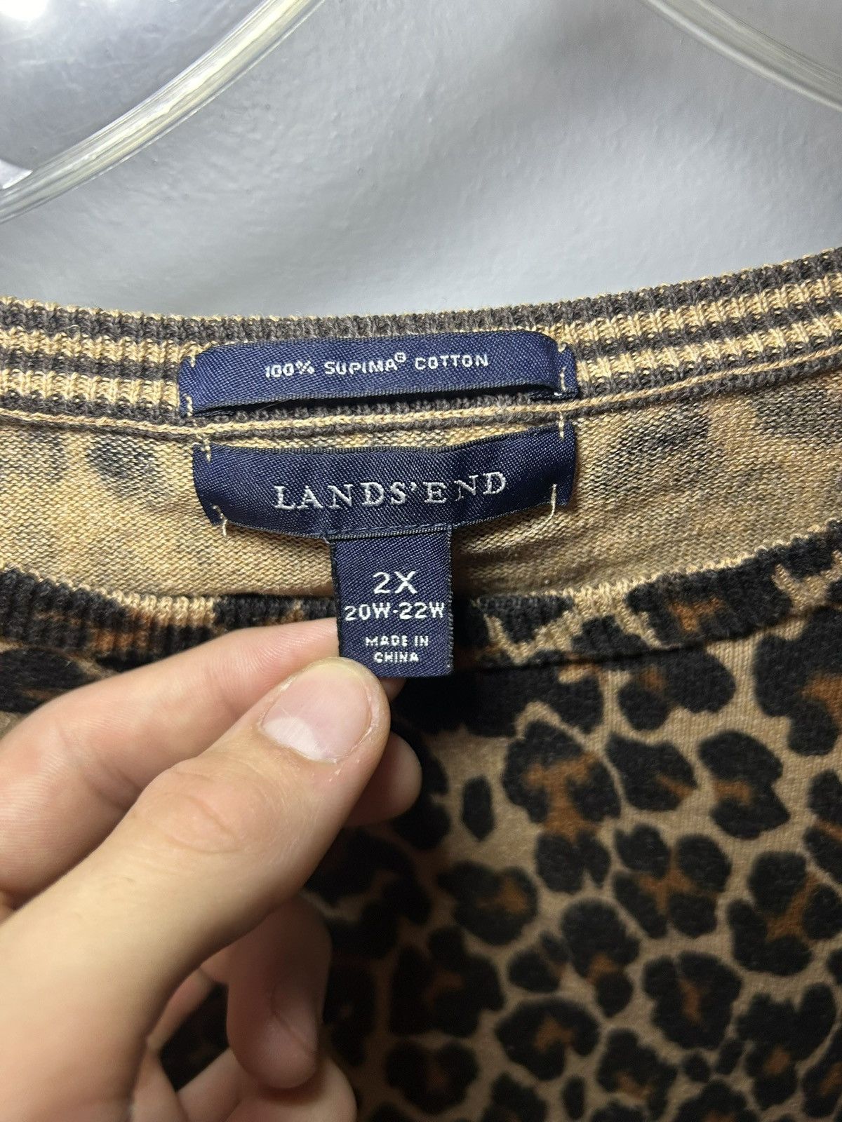 Lands' End Lands End fitted ribbed knit leopard shirt Size XL / US 12-14 / IT 48-50 - 3 Thumbnail