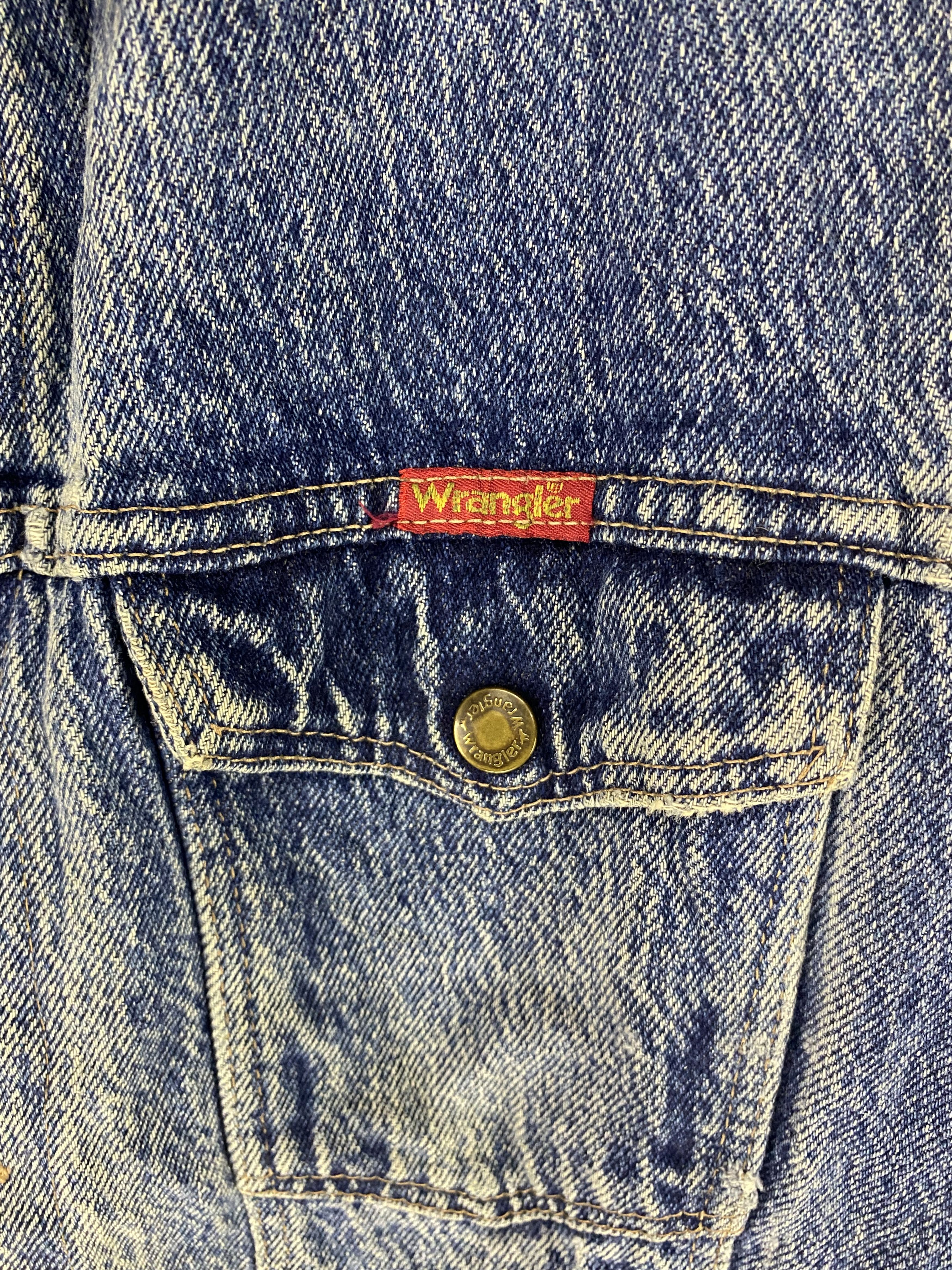 Vintage × Wrangler 90s Wrangler 15 Ozdistressed denim jacket Size US L / EU 52-54 / 3 - 10 Thumbnail