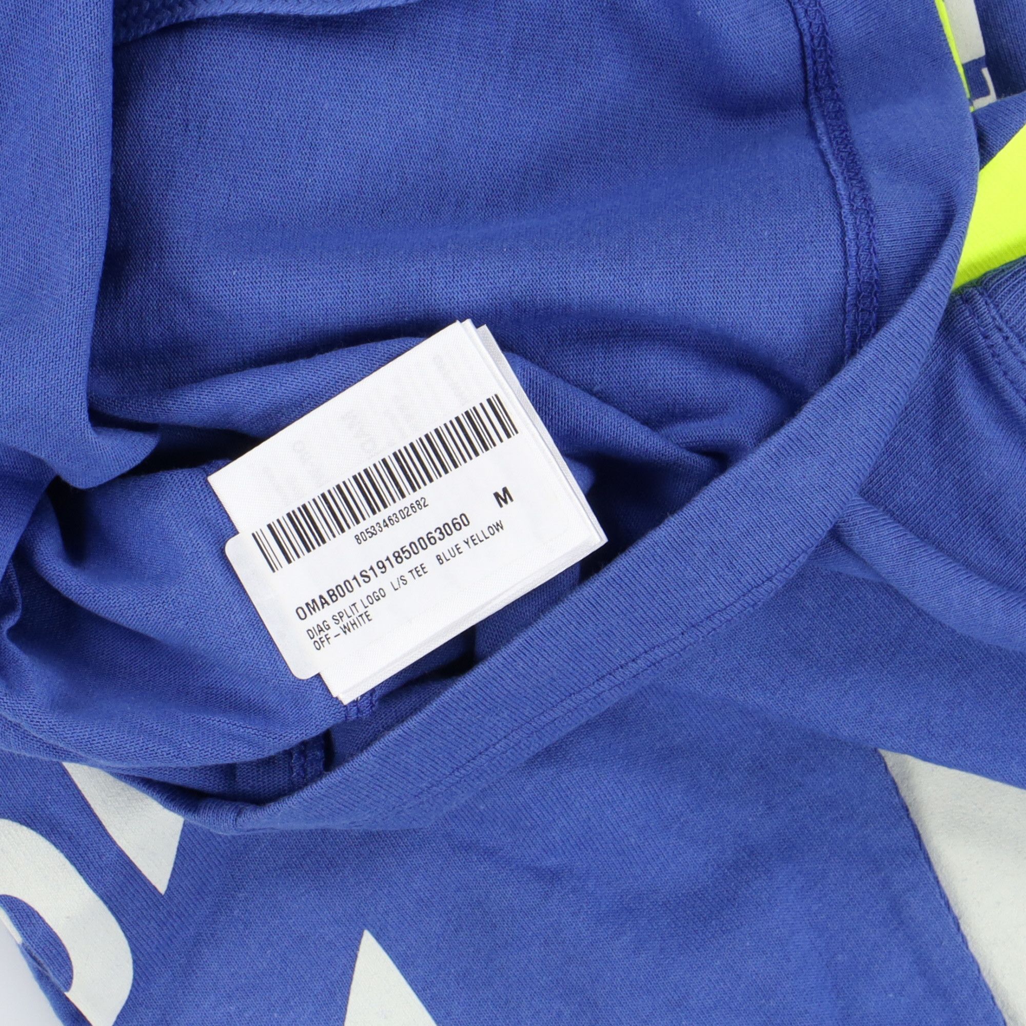 Off-White Blue Diag Split Arrows Logo Long Sleeve T-Shirt Size M / US 6-8 / IT 42-44 - 9 Thumbnail