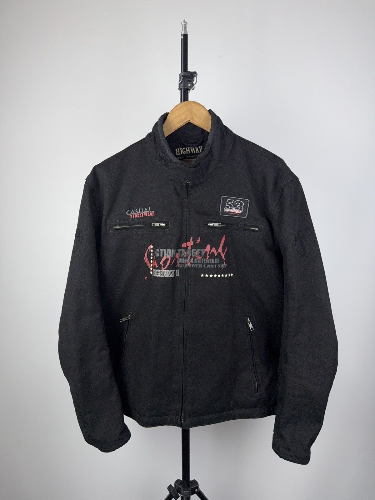 Vintage Highway1 Vintage Cotton Jacket Moto Racing Hype Boxy Rare Size US L / EU 52-54 / 3 - 1 Thumbnail