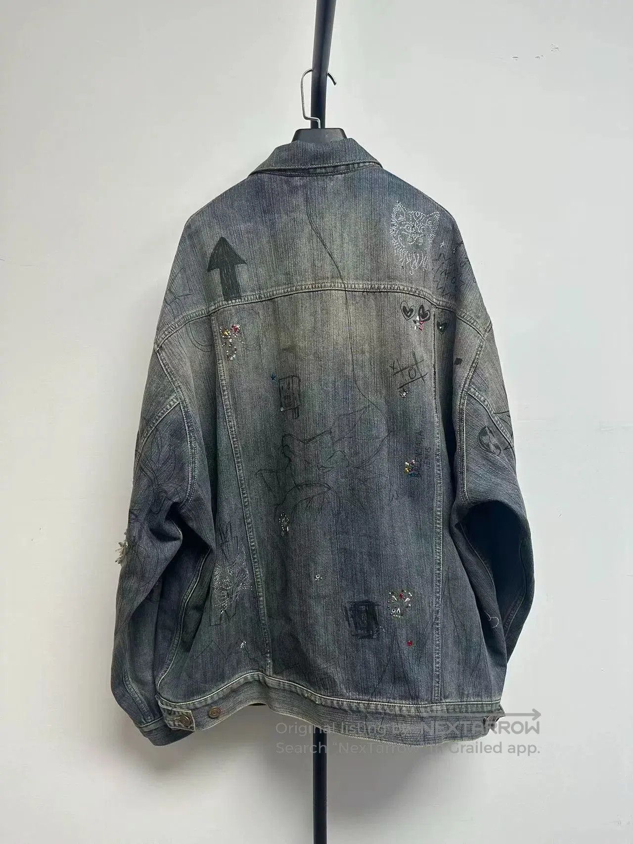 Balenciaga Balenciaga Blue Washed Graffiti Denim Jacket. Size US M / EU 48-50 / 2 - 2 Thumbnail