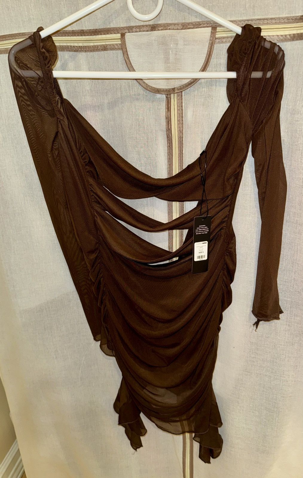 Fashion Nova Fashion Nova Chocolate Brown Cutout High-Low Bodycon Dress Size S / US 4 / IT 40 - 5 Thumbnail
