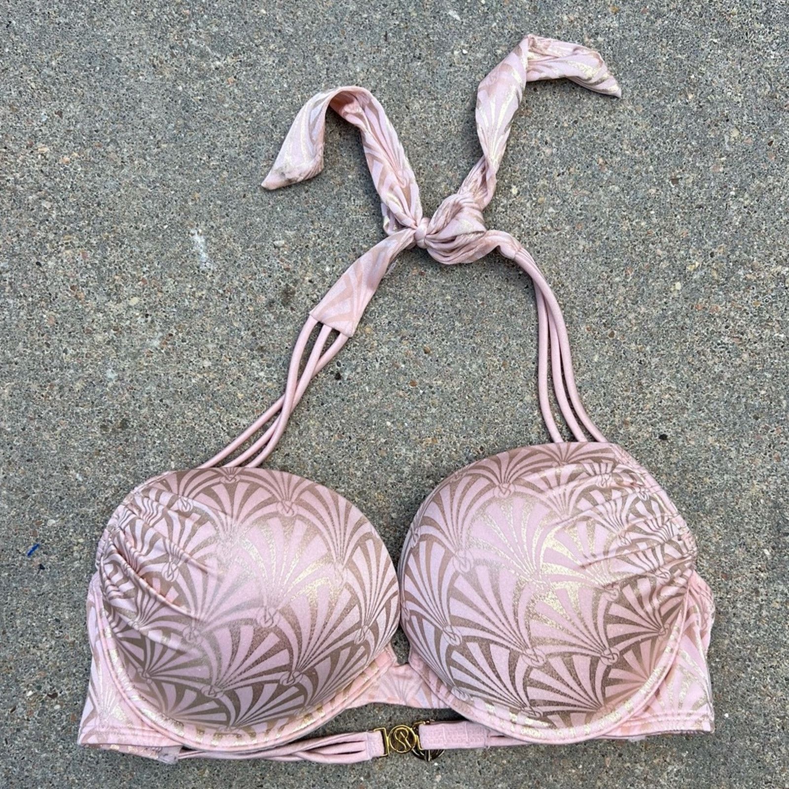 Victorias Secret VictoriaS Secret 36C Bombshell Pink Shell Foil Bikini Top, Women's