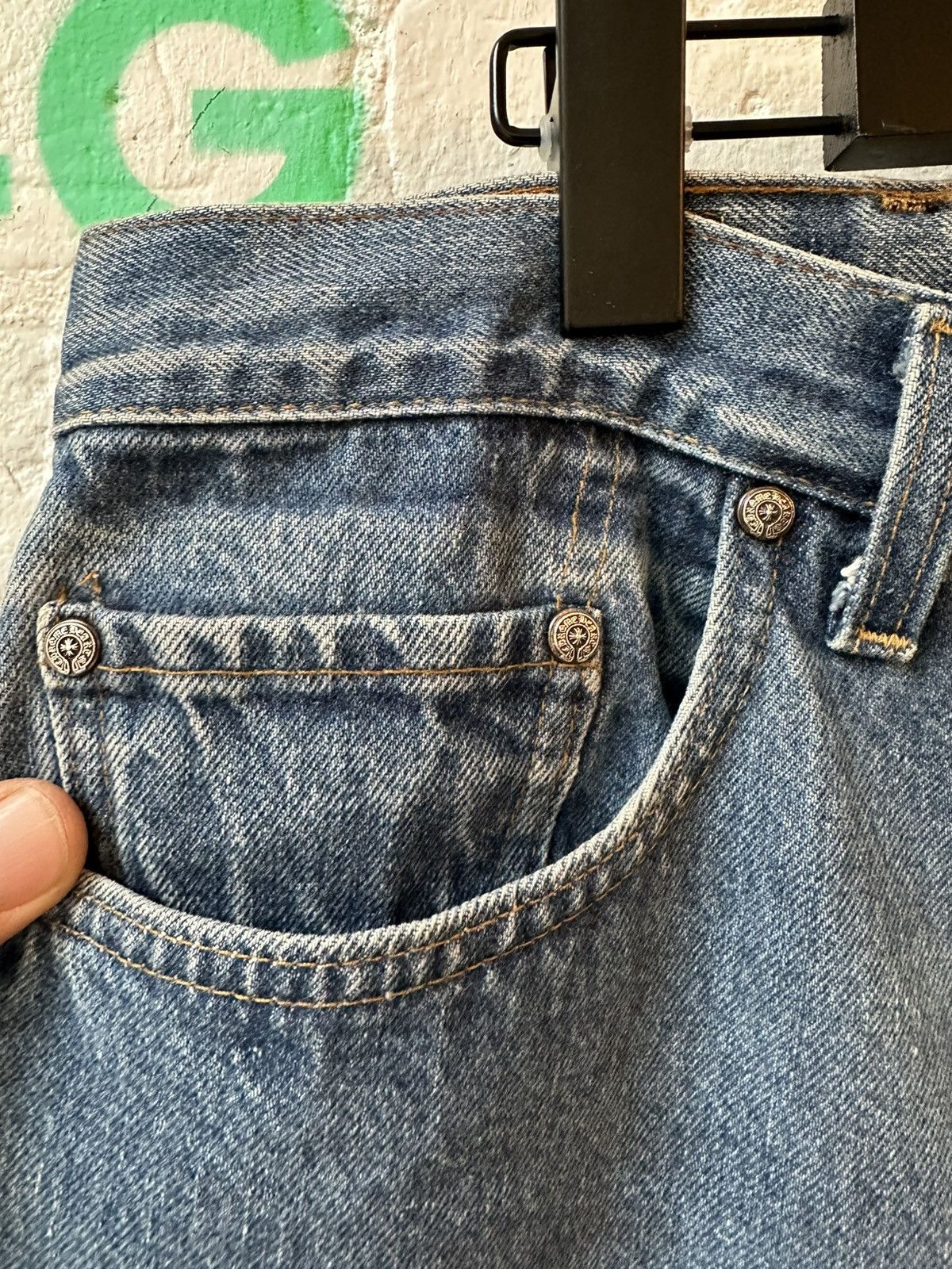 Chrome Hearts Chrome Hearts RARE white cross patch levi jeans 38 40 Size US 36 / EU 52 - 3 Thumbnail