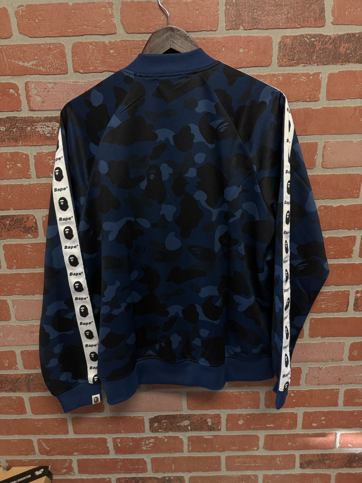 Bape Bape Camo Blue Tape Jersey Zip Up Jacket Size Large (NEW) Size US L / EU 52-54 / 3 - 4 Thumbnail