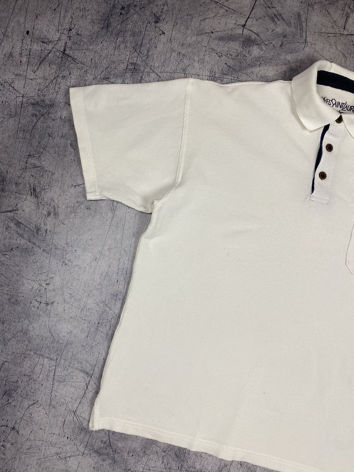 Vintage Rare Vintage 90s Yves Saint Laurent Logo Polo Tee Shirt Size US XL / EU 56 / 4 - 4 Thumbnail
