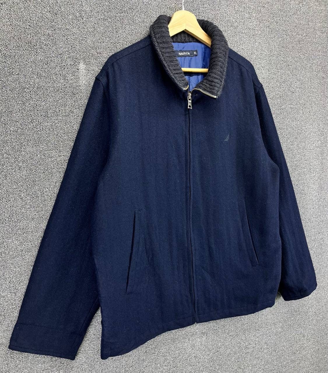 Nautica Vintage Nautica Navy Blue Wool Jacket Size US XL / EU 56 / 4 - 2 Thumbnail