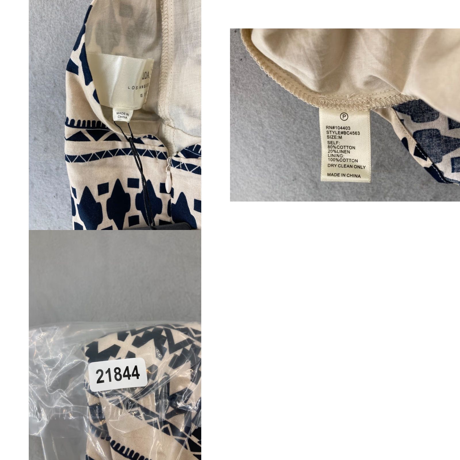 Vintage JOA Womens Dress A-Line Halter Knee Length Beige Khaki Small/Medium NWT Geometric Pattern (M) Size M / US 6-8 / IT 42-44 - 8 Thumbnail
