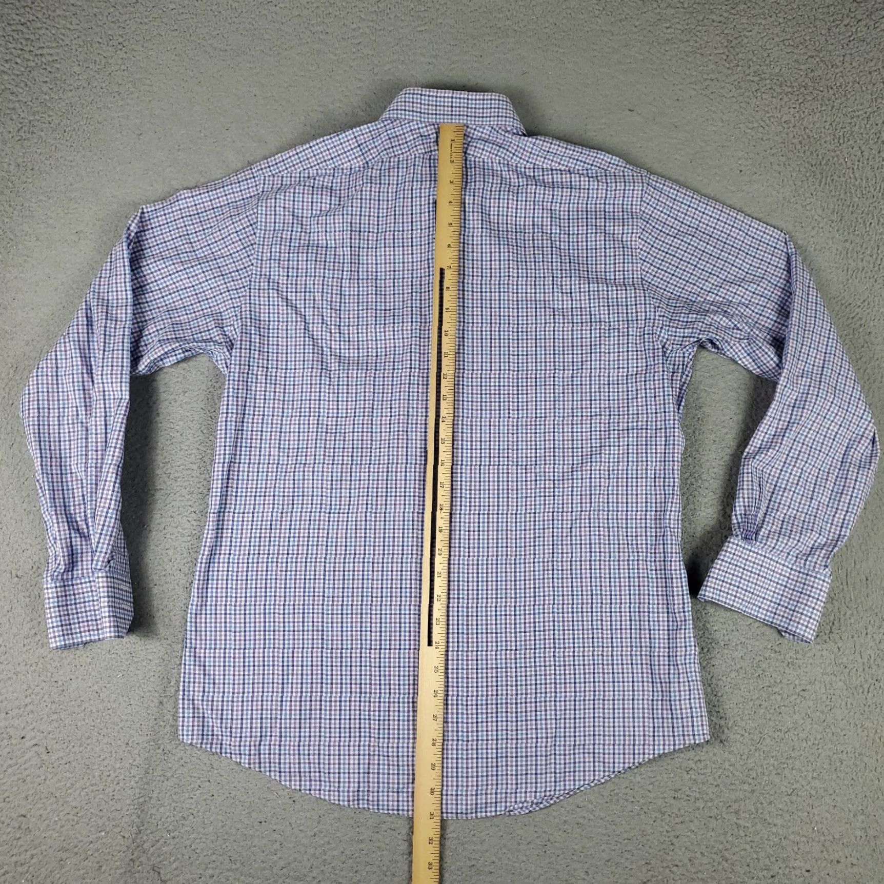 Brooks Brothers Brooks Brothers Dress Shirt Men 16 Blue Plaid Long Sleeve Business Casual Classic Cotton Size 42R - 3 Thumbnail