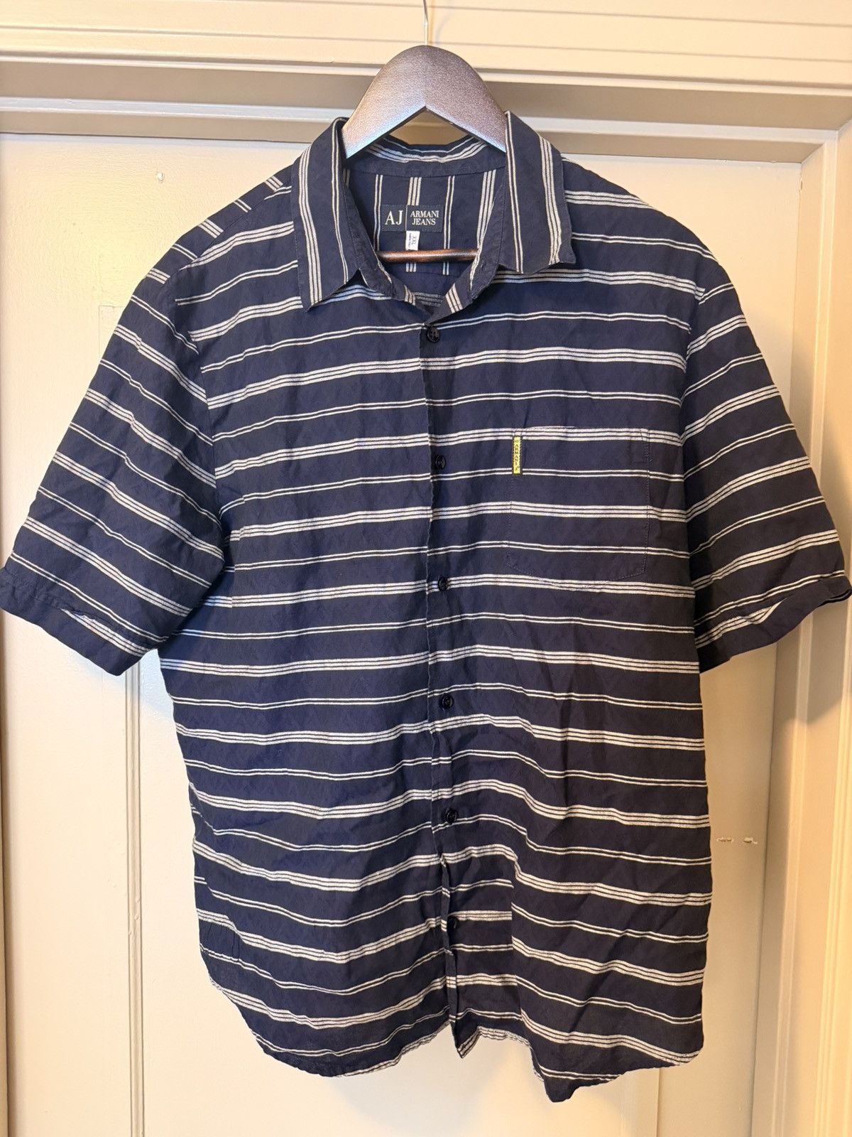Armani Armani Jeans Button Up Short Sleeve Size US L / EU 52-54 / 3 - 1 Thumbnail