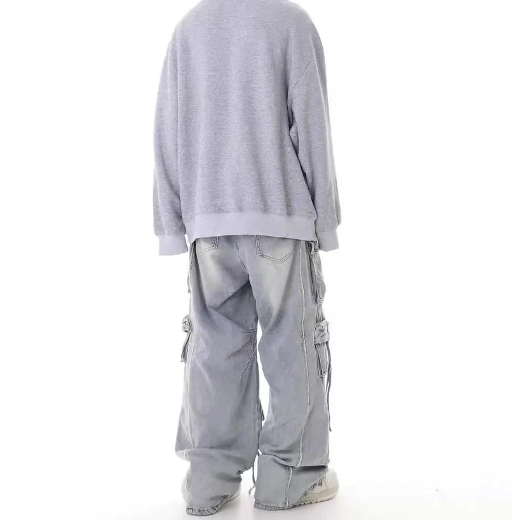 Japanese Brand × Jean Retro heavy industry beggar ripped workwear wide leg jeans Size US 28 / EU 44 - 2 Thumbnail