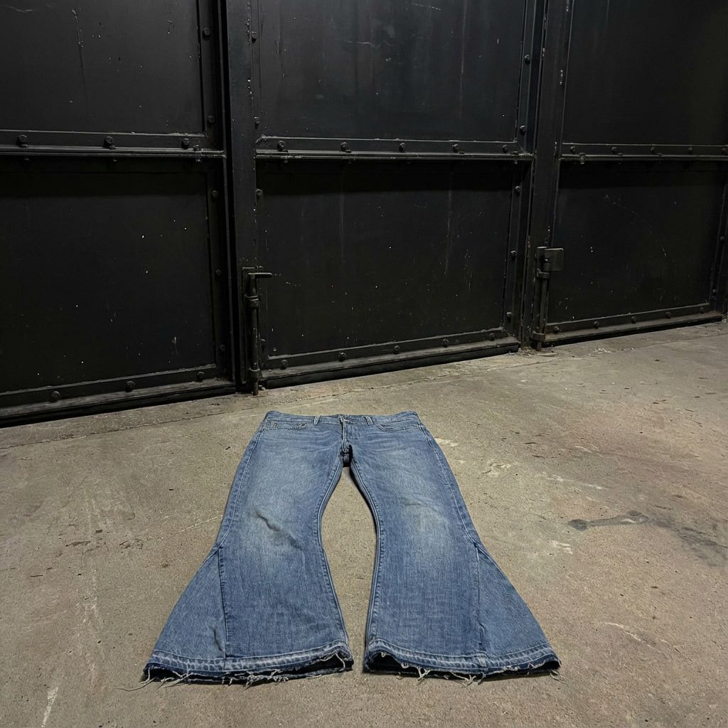 Japanese Brand rare flared blue jeans bootcut Size US 34 / EU 50 - 4 Thumbnail