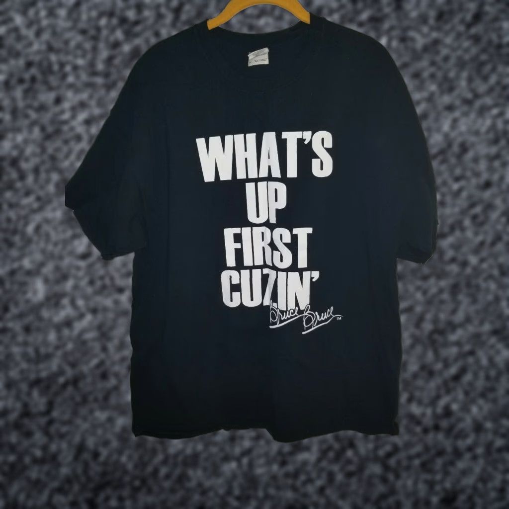 Gildan VINTAGE Bruce Bruce Comedy Tour T-Shirt XL Mens Black Crew Neck Short Sleeve Whats Up First Cousin Size US XL / EU 56 / 4 - 1 Thumbnail