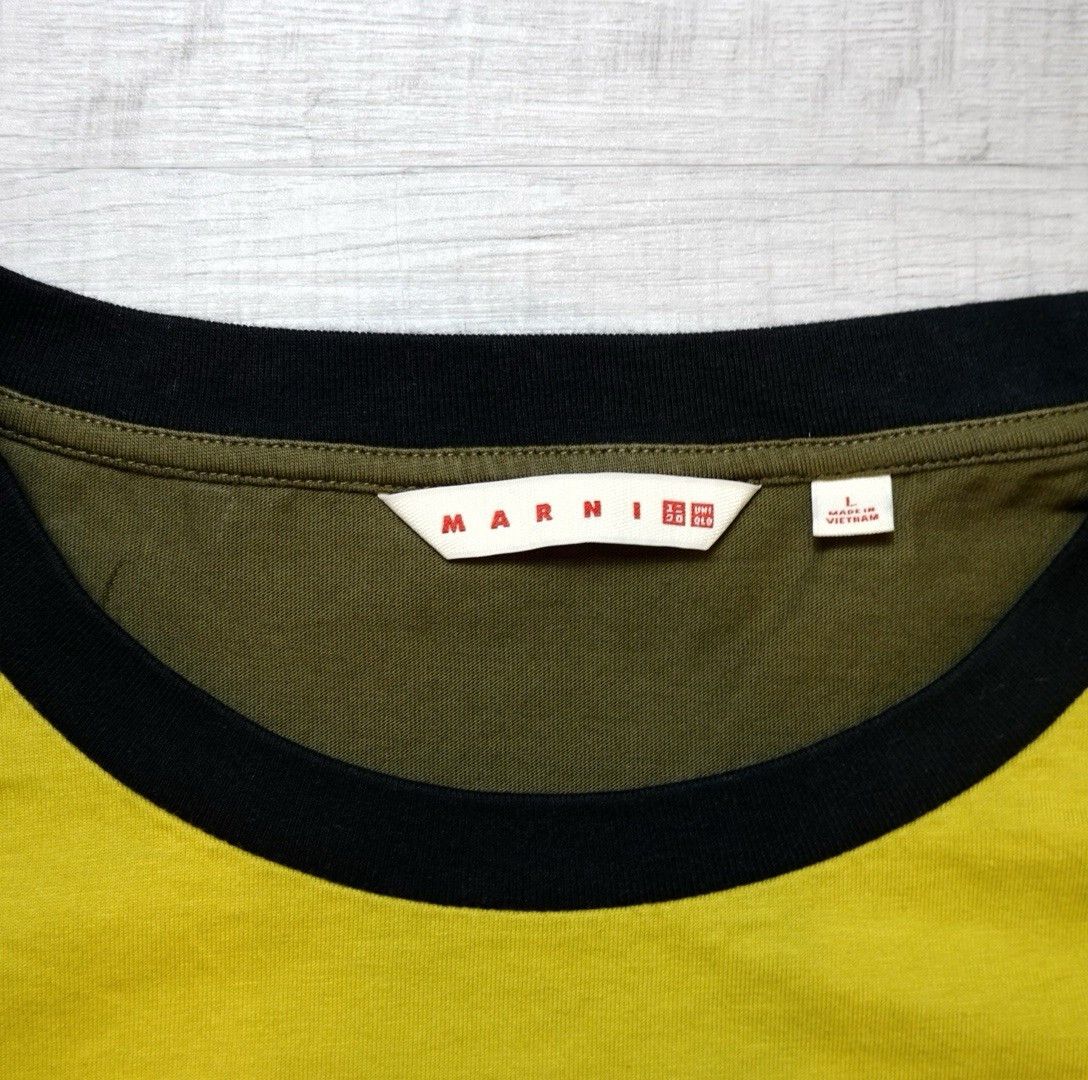 Marni MARNI x UNIQLO Olive Green Crewneck Tee T-Shirt Mens Large Size US L / EU 52-54 / 3 - 7 Thumbnail