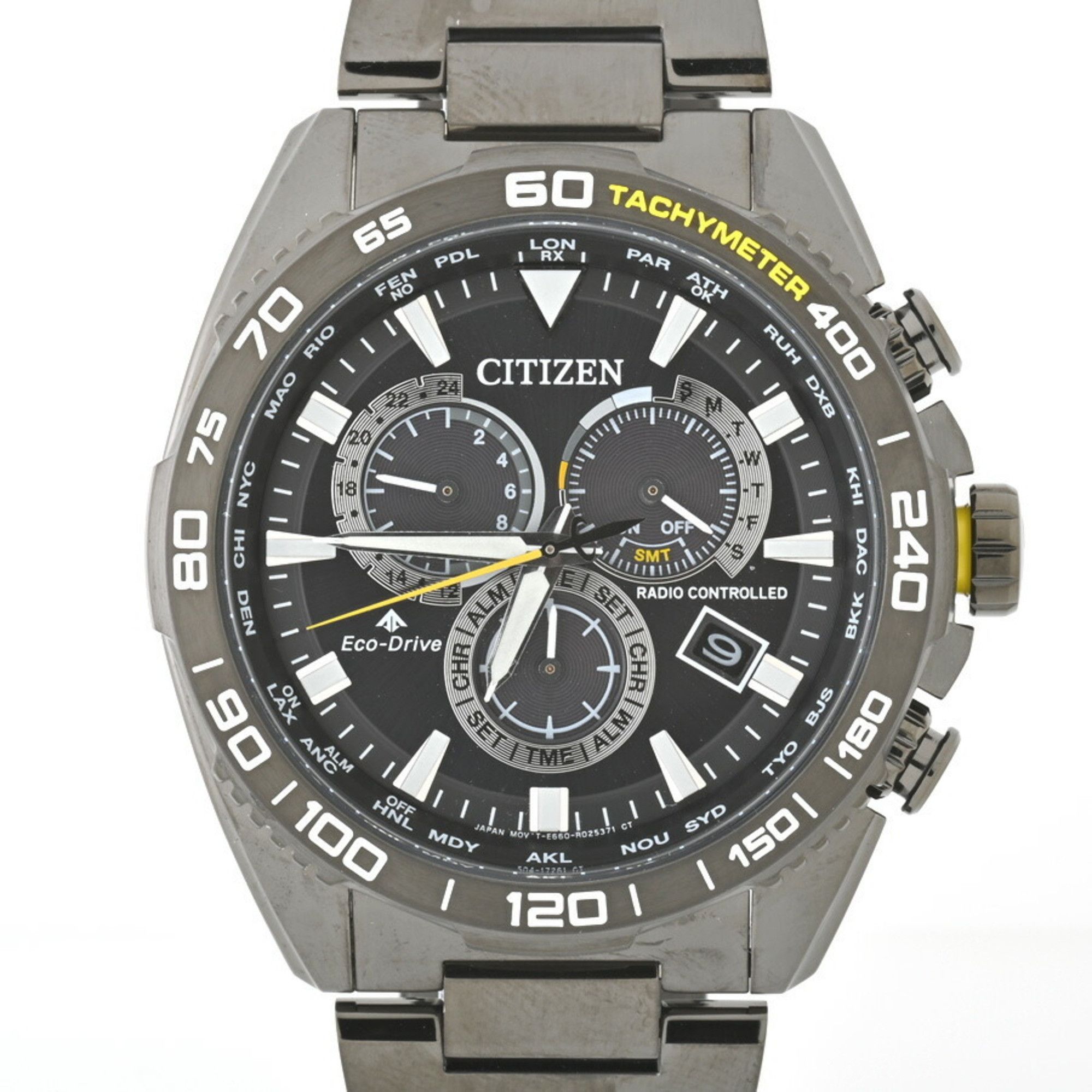 image of Citizen Promaster Land Watch Cb5037-84E Radio Solar in Black, Women's