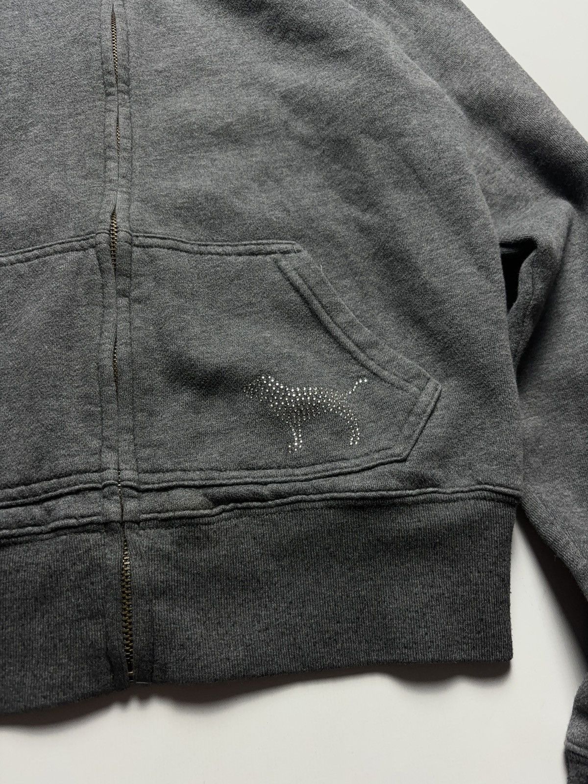 Pink × Victoria's Secret × Vintage Pink Victoria’s Secret glamour cropped vintage zip hoodie Size XS / US 0-2 / IT 36-38 - 5 Thumbnail