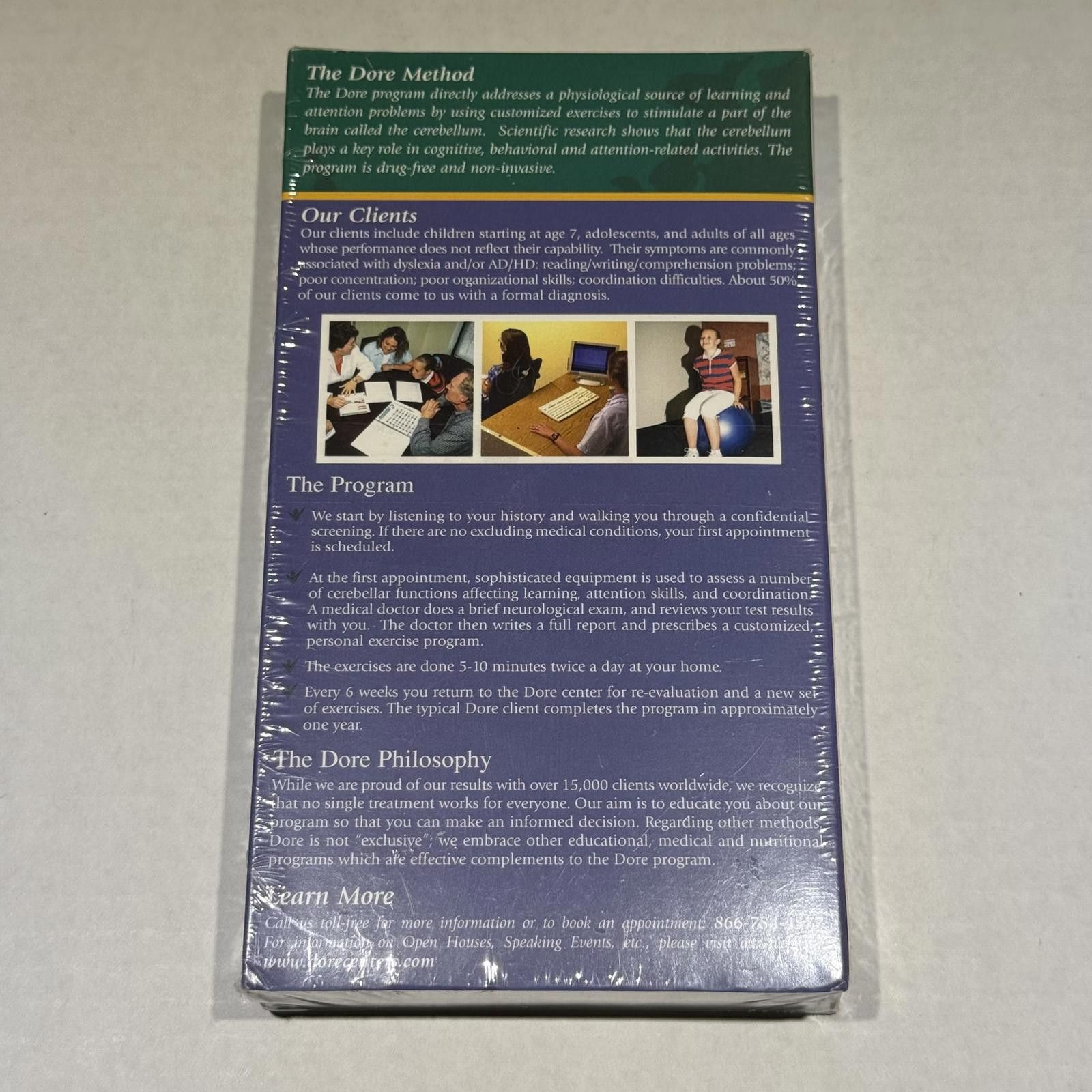 Designer Very Rare Dore Centers VHS SEALED ADHD Dyslexia Drug Free Size ONE SIZE - 2 Thumbnail