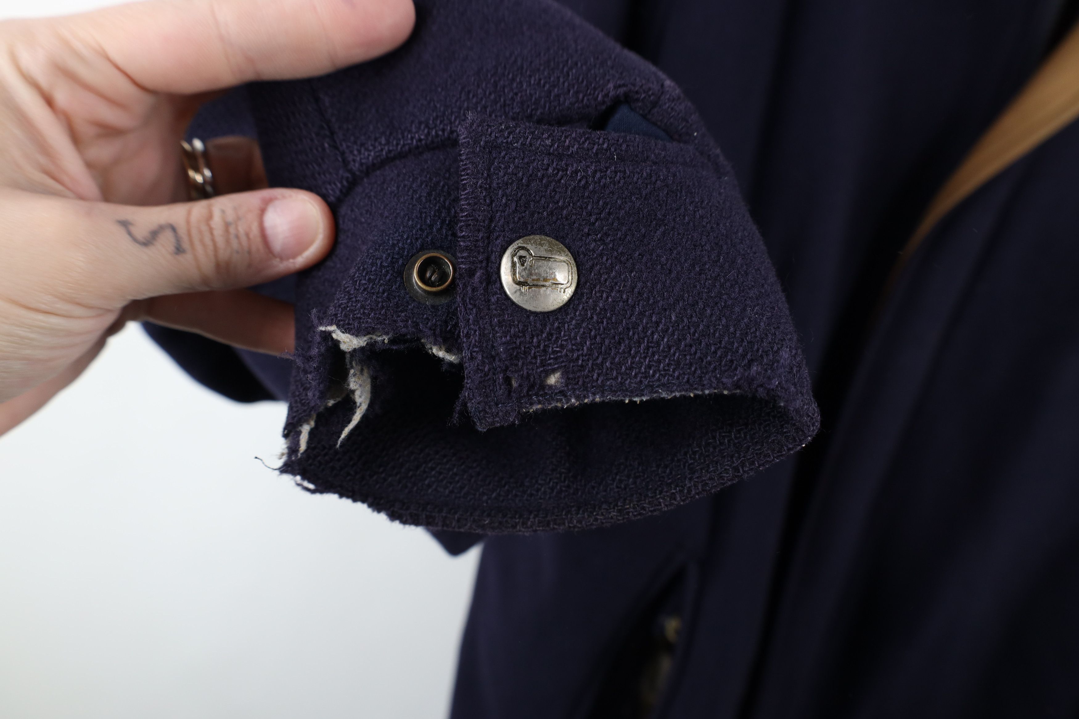 Vintage × Woolrich Woolen Mills Vintage 90s Woolrich Lined Wool Bomber Jacket Navy Blue USA Size US XL / EU 56 / 4 - 6 Thumbnail